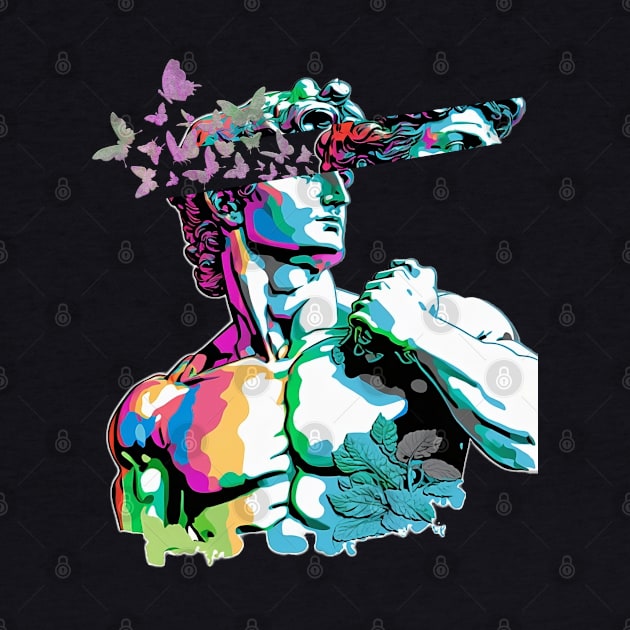 Statue of David with Butterflies by AI INKER